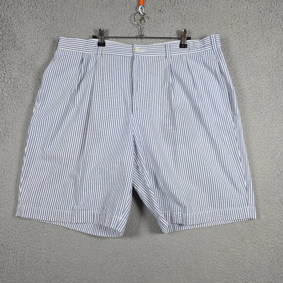 Brooks Brothers Shorts Mens Size 38 Pin Striped Pleated Slim Fit 8L Seersucker - Picture 1 of 10